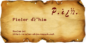 Pieler Áhim névjegykártya
